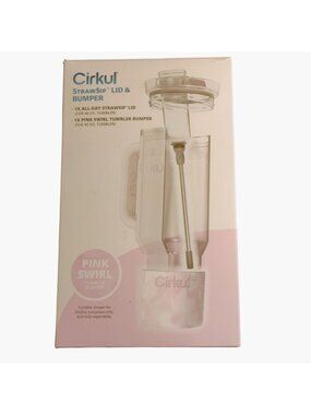 Cirkul StrawSip Lid Pink Swirl Tumbler Bumper For 40 Oz Tumblers New